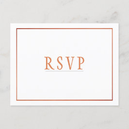 RSVP ホワイト カッパー オレンジ シンプル ウェディング インビテーションポストカード