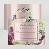 RSVP マルサラ アイボリー ローズ フラワーブラッシュ バーガンディ (正面/裏面)