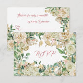 RSVP ミント ティール ホワイト ローズ ブランチ (正面/裏面)