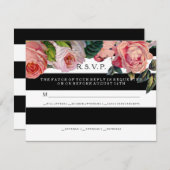 RSVP モダン シックな幅広ストライプにヴィンテージ ローズ (正面/裏面)