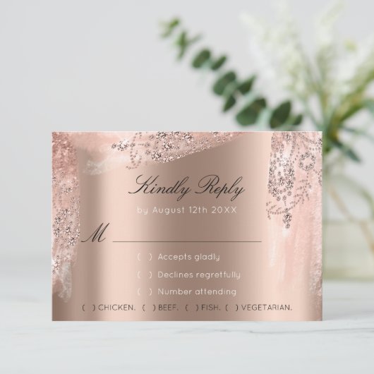 RSVP ローズウェディン グリッター ブライズシャワー ブラックドレス (スタンド正面)