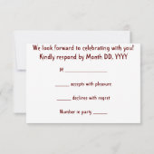 RSVP -初口の恋-黒い背景 招待状 (裏面)