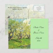 RSVP、受付カード、Orchard in Blossom インビテーションポストカード (正面/裏面)