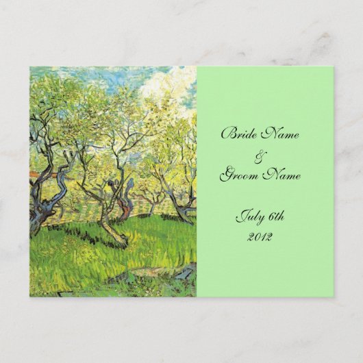 RSVP、受付カード、Orchard in Blossom インビテーションポストカード (正面)