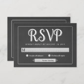 RSVP -基本的な応答カード--を結婚する黒板 (正面/裏面)