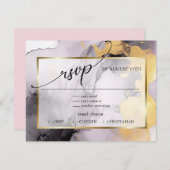 RSVP | 大理石ダスティーローズブラックゴールドアブストラクト (正面/裏面)