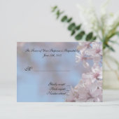 RSVP、応答カード、かわいらし春さくらんぼ花 出欠カード (スタンド正面)