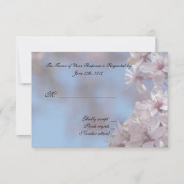 RSVP、応答カード、かわいらし春さくらんぼ花 出欠カード