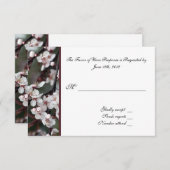 RSVP、応答カード、梅の花 出欠カード (正面/裏面)