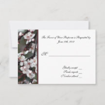 RSVP、応答カード、梅の花