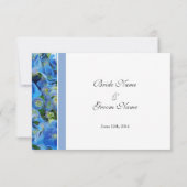 RSVP、応答カード、青あじさい 出欠カード (裏面)