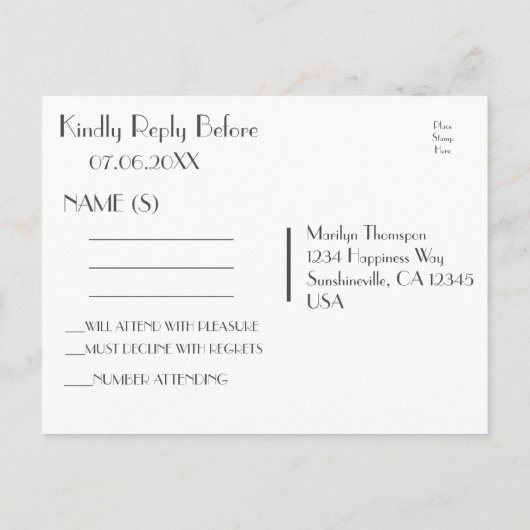 RSVP | 押しつぶされた真珠 インビテーションポストカード (裏面)