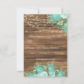 RSVP – 木、提灯、ティール(緑がかった色)花 (裏面)