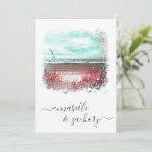 ** RSVP – 海ビーチ海QR 結婚 AR7 招待状 (スタンド正面)