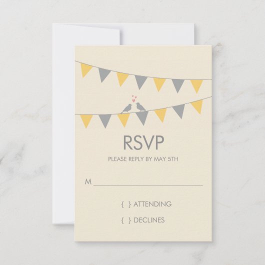 RSVP -灰色の黄色--を結婚している旗布愛鳥 (正面)