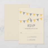 RSVP -灰色の黄色--を結婚している旗布愛鳥 (正面/裏面)