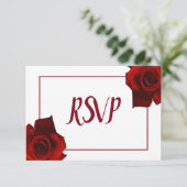 RSVP - 素朴なカントリー ローズ クラシカルなフラワーの結婚式 招待状 (スタンド正面)