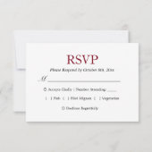 RSVP - 素朴なカントリー ローズ クラシカルなフラワーの結婚式 招待状 (裏面)