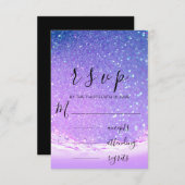 RSVP 紫色海洋 青い波 ビーチ ウェディング (正面/裏面)