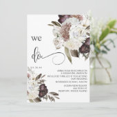 *  RSVP 花嫁のワンピース バーガンディ ローズ AR15 ウェディング 招待状 (スタンド正面)