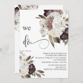 *  RSVP 花嫁のワンピース バーガンディ ローズ AR15 ウェディング 招待状 (正面/裏面)