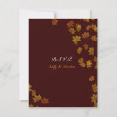 RSVP -茶色--を結婚する秋のカエデの葉 (裏面)