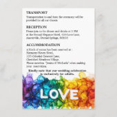 🌈 RSVP+詳細LGBTQ 絵を描 With Love エンクロージャーカード (裏面)