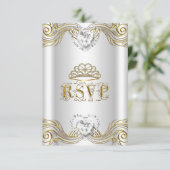 RSVP 返信 銀 白 金 クィンセアネーラ 招待状 (スタンド正面)