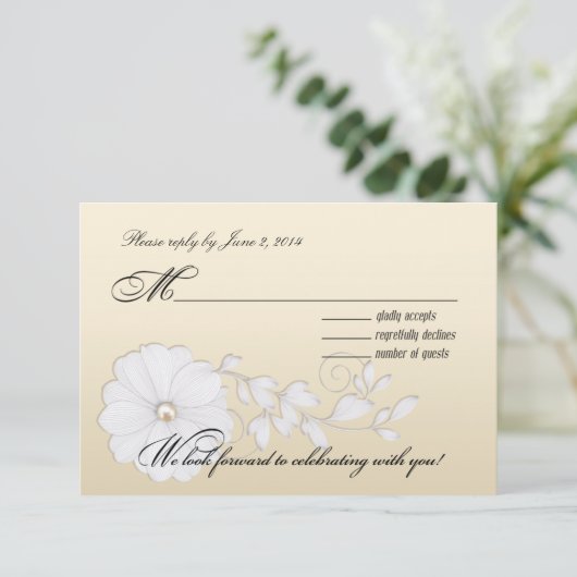 RSVP -金属シャンペン--を結婚しているかわいらしいPosy (スタンド正面)