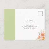 RSVP（食事なし、ピーチ、緑はがき） ポストカード (裏面)