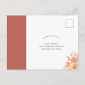 RSVP（食事なし、桃と錆びオレンジ） ポストカード (裏面)