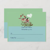 RSVP《鳥》アメリカゴガララブバード結婚ズ座席表 出欠カード (正面/裏面)