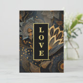 *~ RSVP 20 AR26 QR金ゴールドレースLOVEヴィンテージウェディング 招待状 (スタンド正面)