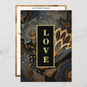 *~ RSVP 20 AR26 QR金ゴールドレースLOVEヴィンテージウェディング 招待状 (正面/裏面)