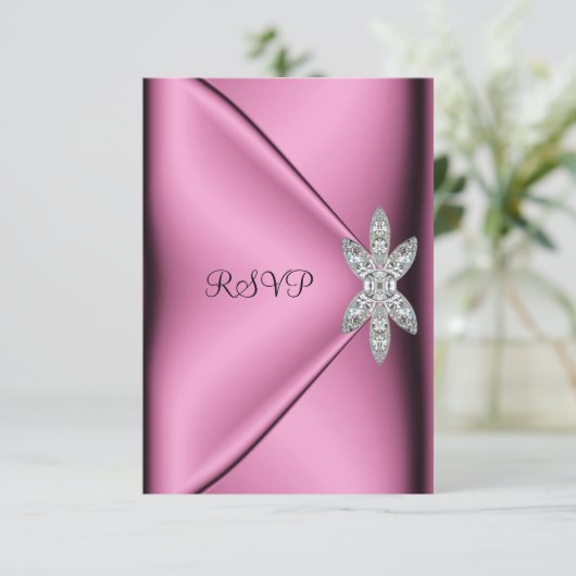 RSVP 21th誕生日パーティーピンクシルクダイヤモンドジュエル (スタンド正面)