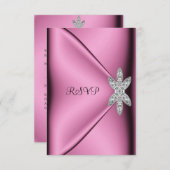 RSVP 21th誕生日パーティーピンクシルクダイヤモンドジュエル (正面/裏面)