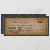 RSVP 3.0のチケットの招待状を結婚するヴィンテージ 招待状 (正面/裏面)