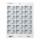 RSVP 3Dシルバーフレームグリッターグレー王室のスモーキーブルー ラベル (フルシート)