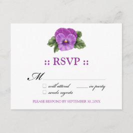 RSVP 4.25x5.5インチレスポンスカードのパンジー