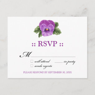 RSVP 4.25x5.5インチレスポンスカードのパンジー