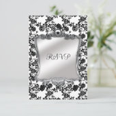 RSVP 50エレガントth誕生日シルバー白黒Fl (スタンド正面)