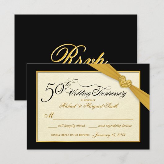 RSVP - 50th Golden Anniversary Black & 金ゴールド (正面/裏面)