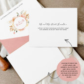 RSVP Aエレガントとピーチとコーラル結婚フローラ オールインワン招待状