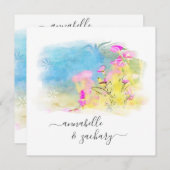 *~* RSVP AR15 QR水彩鳥フローラ結婚ズ 招待状 (正面/裏面)