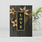 *~ RSVP AR26 QR 9金ゴールドレースLOVEヴィンテージウェディング 招待状 (スタンド正面)