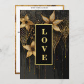 *~ RSVP AR26 QR 9金ゴールドレースLOVEヴィンテージウェディング 招待状 (正面/裏面)