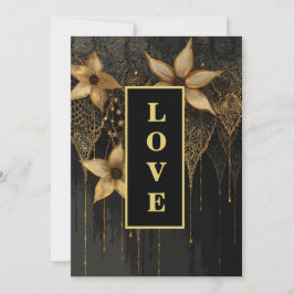 *~ RSVP AR26 QR 9金ゴールドレースLOVEヴィンテージウェディング 招待状