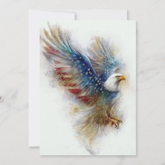 RSVP Bald Eagle Patriotic USA Semiquincentennial 招待状 (裏面)