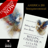 RSVP Bald Eagle Patriotic USA Semiquincentennial 招待状