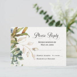 RSVP Blue & Greenにモダン返信